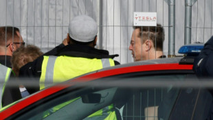 Elon Musk en visite à l'usine Tesla de Berlin après son sabotage