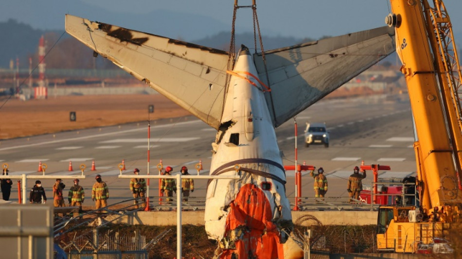 Las autoridades surcoreanas empiezan a retirar los restos del avión accidentado