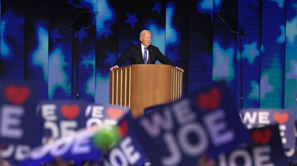 Biden wins huge convention ovation as Democrats bid farewell